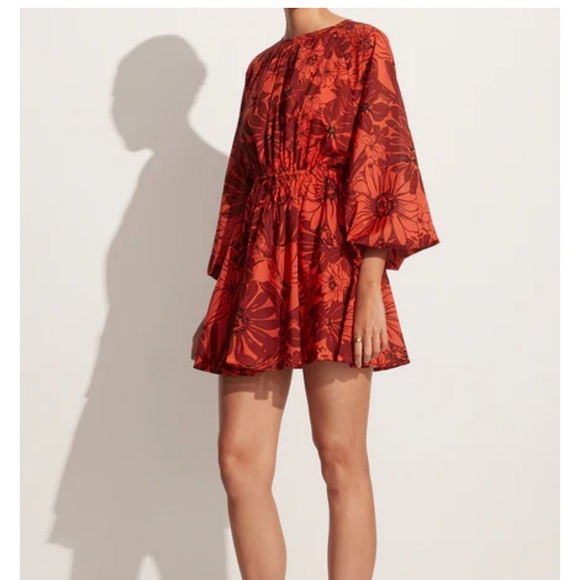 Faithful the brand Syrma Mini Dress floral red backless boho - Picture 5 of 6